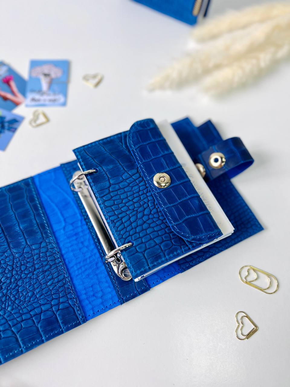 Leather mini notebook cover A7 binder,Planner A7 binder personal passport size, leather planner, planner binder 2 rings, diary for work.