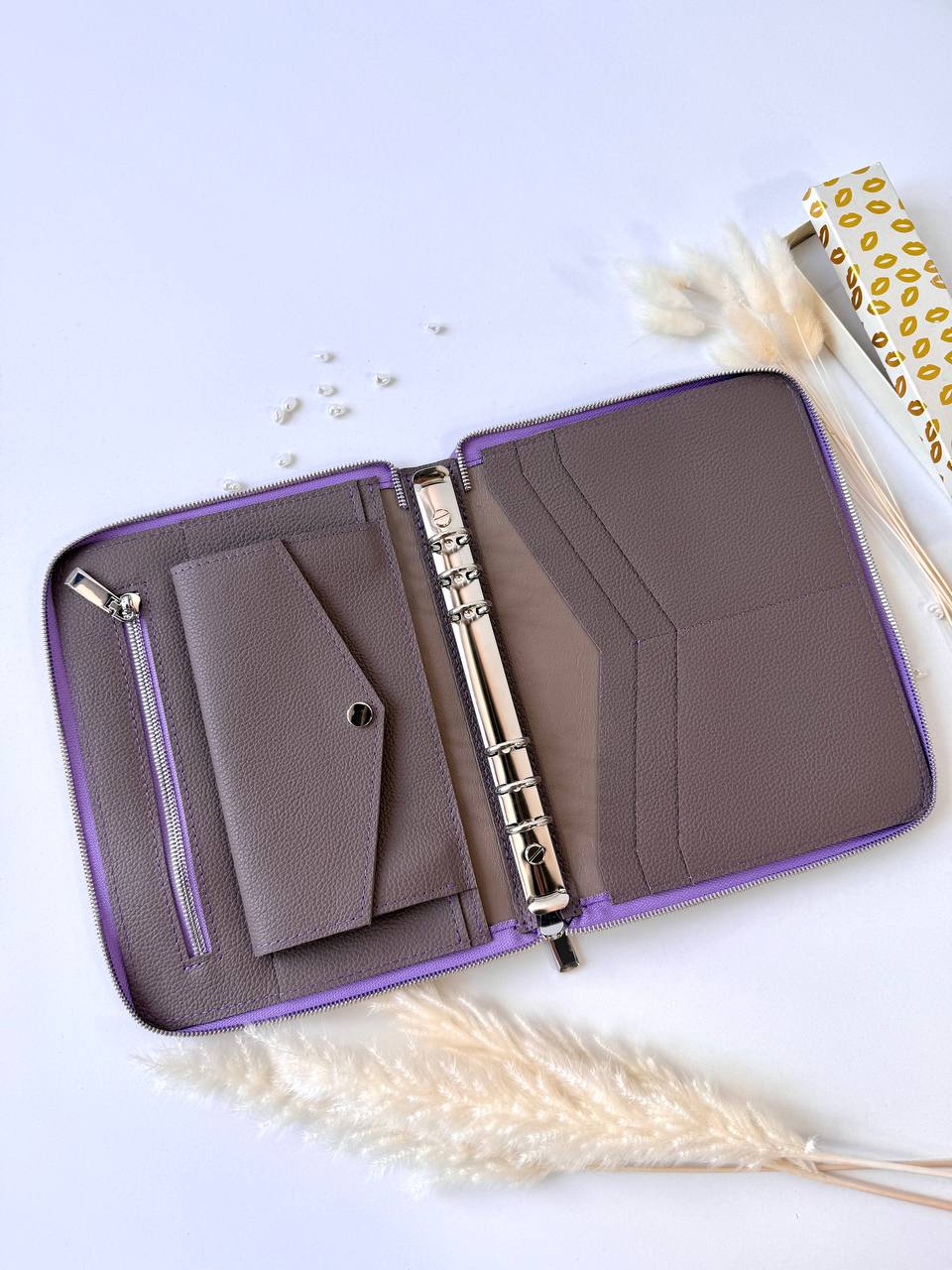 Leather zipper notebook. Natural Leather Planner A5, Ringbuch a5, Leather template, A5 ring binder,Binder a5,Leather wallet template,Binder