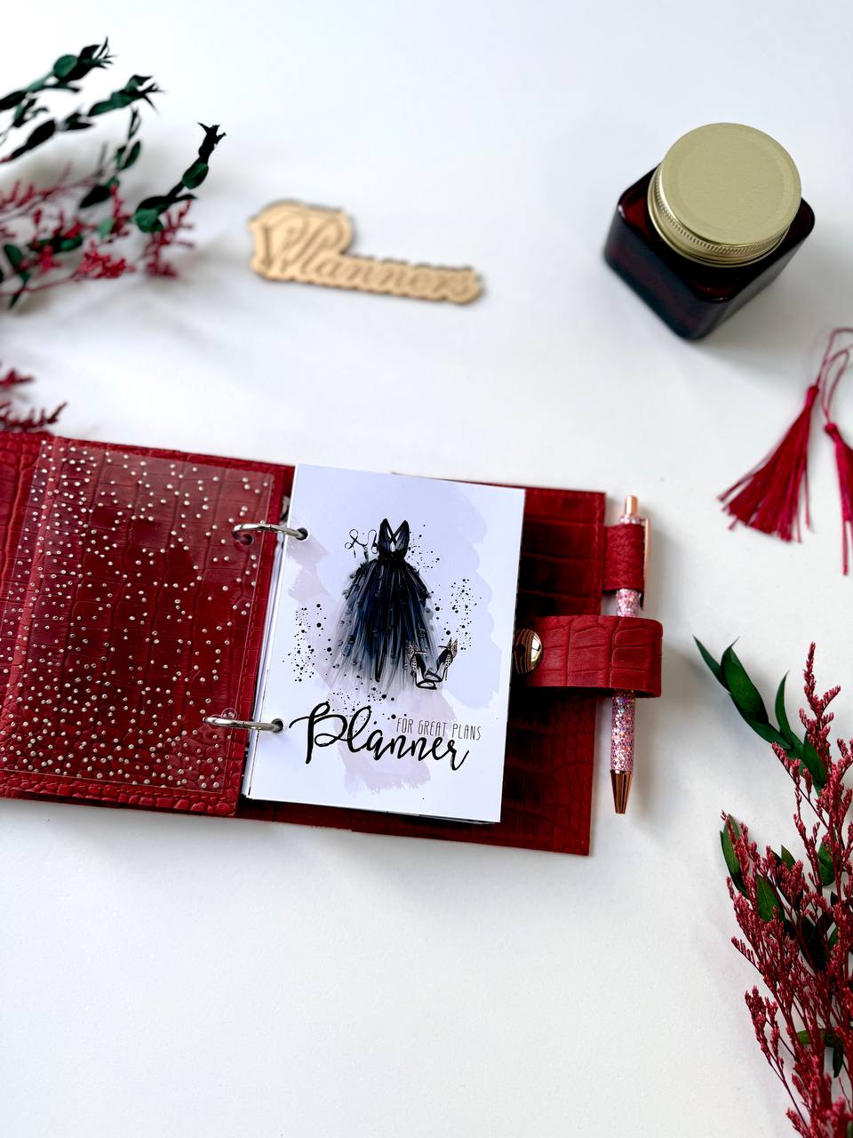 Leather mini notebook cover A7 binder,Planner A7 binder personal passport size, leather planner, planner binder 2 rings, diary for work.