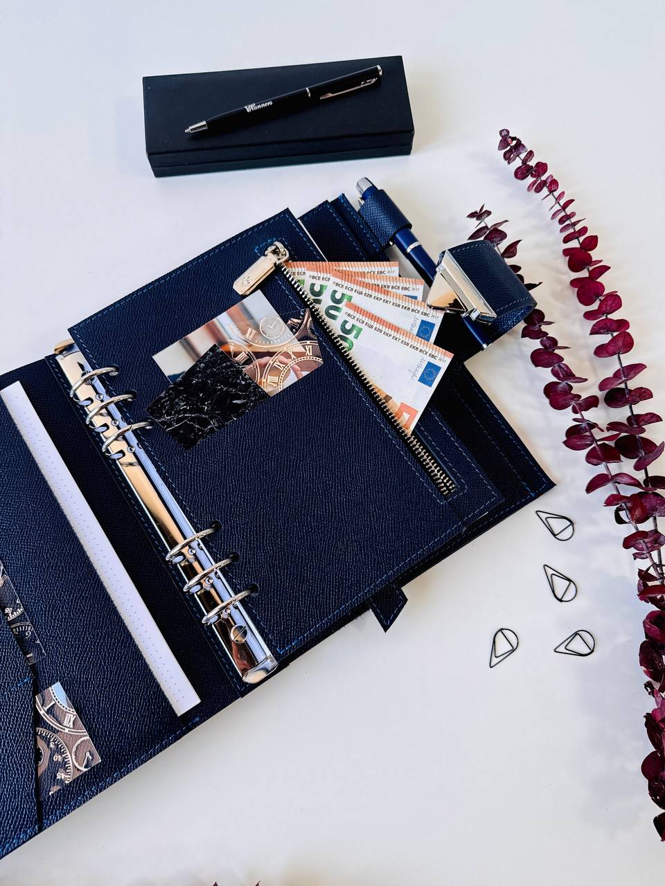 Leather notebook cover A5 for documents A4 and A5 format.