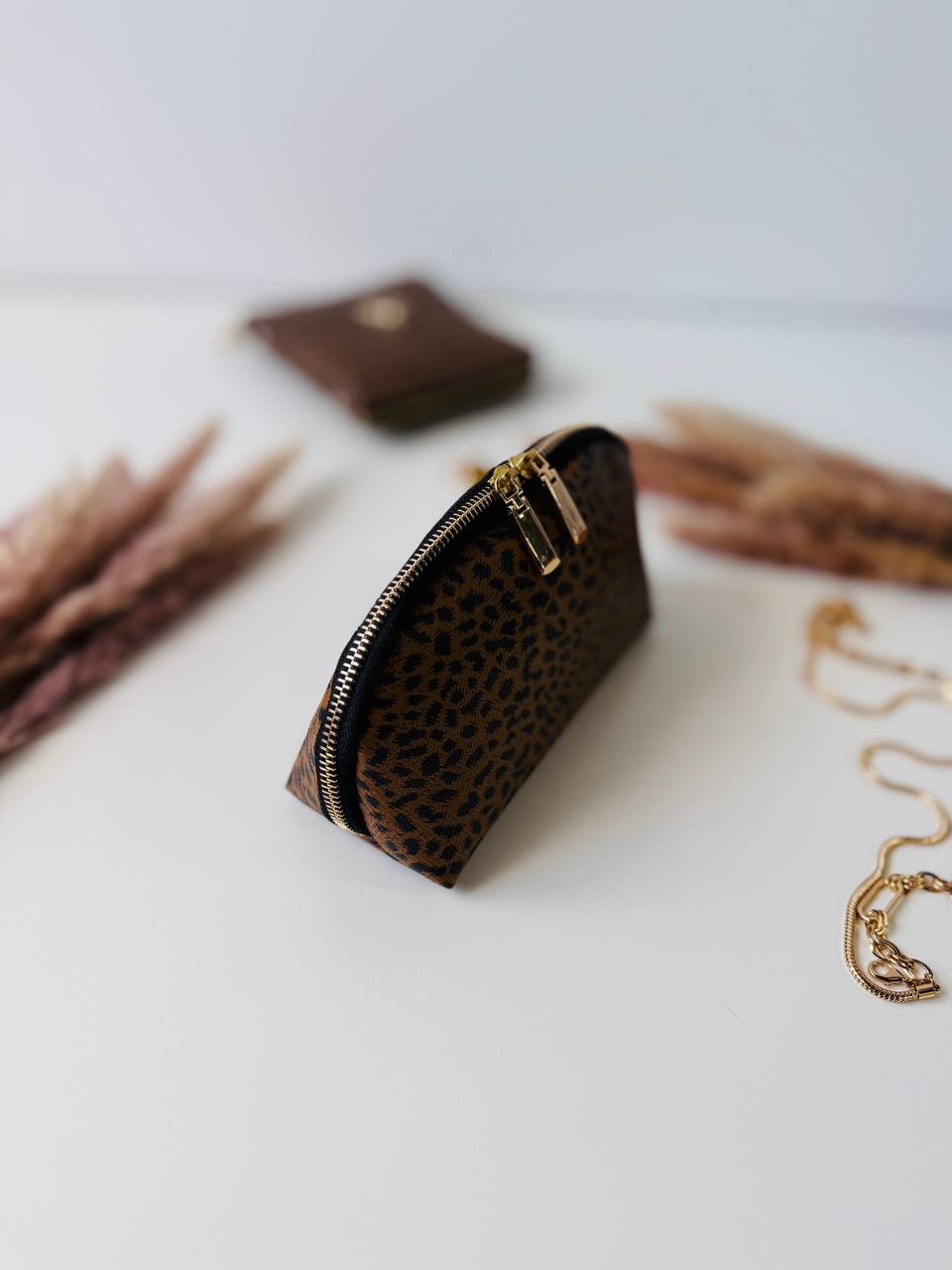 Leopard leather notebook A7 gift set. Limited edition.