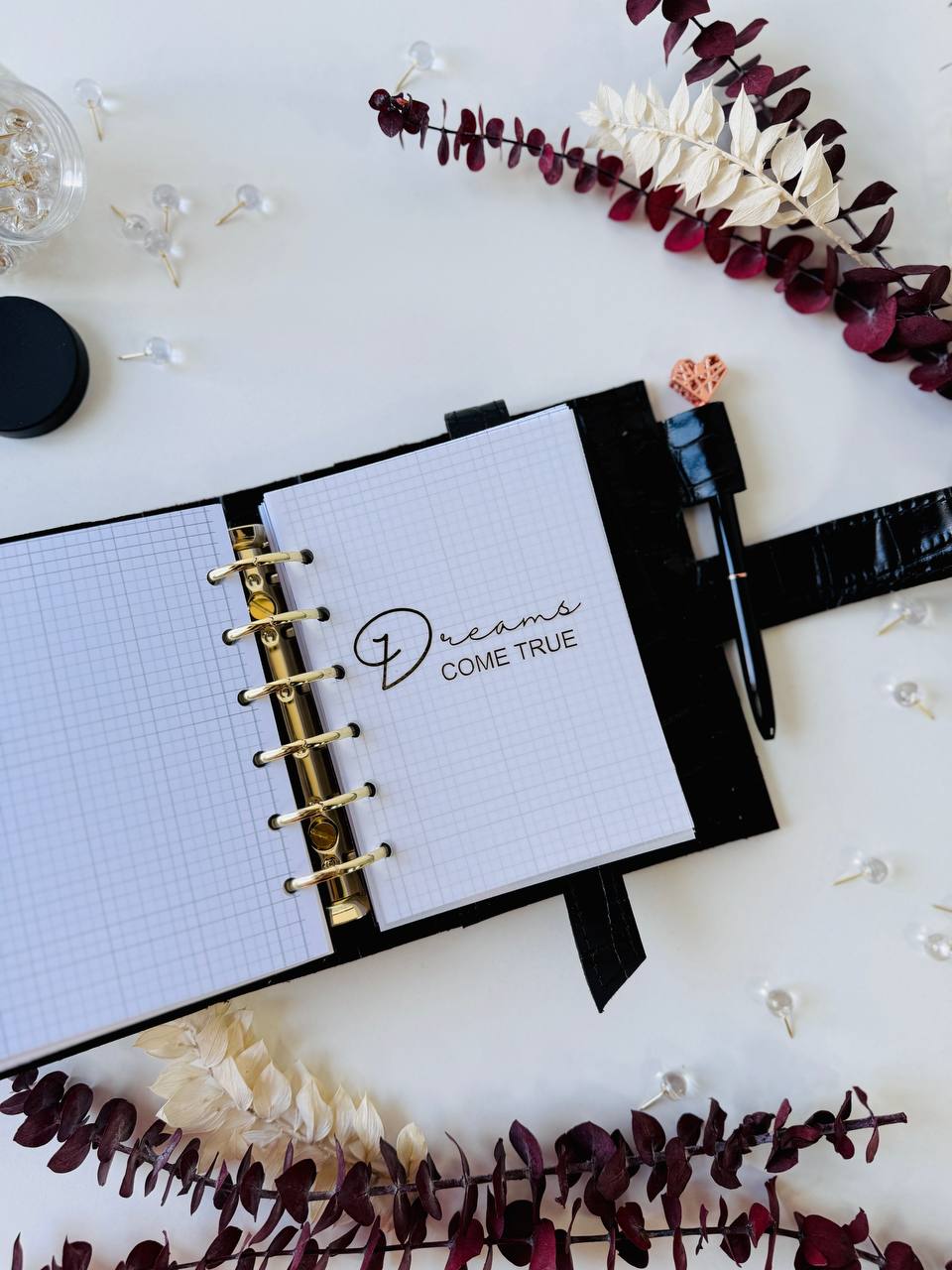 Elegant A7 Daily Planner | Black Crocodile-Embossed Organizer