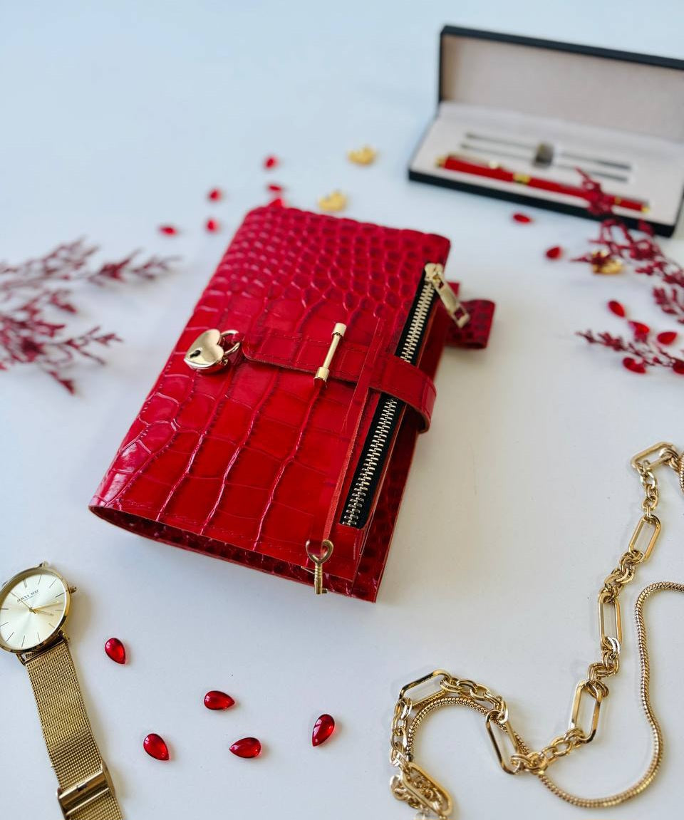 A6 NEW SIZE leather double planner cover binder 6 rings binder, dated planner, leather planner, gift for her, medium size planner.