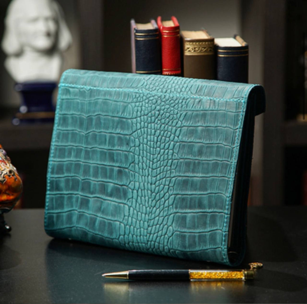 Cyprus, Limassol. Sea wave leather notebook cover A5.