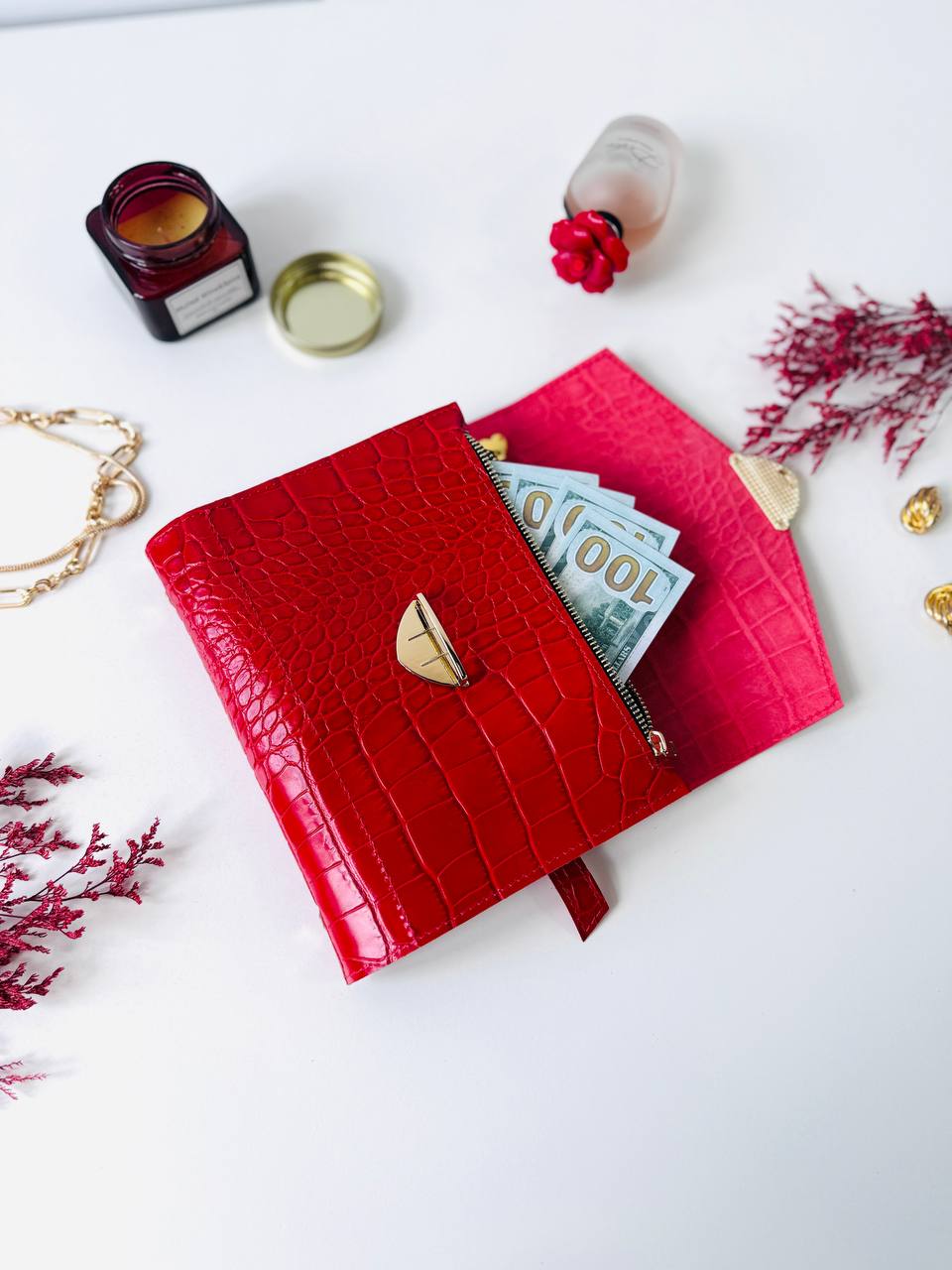 Red leather notebook cover A5,  just for documents A5 format.