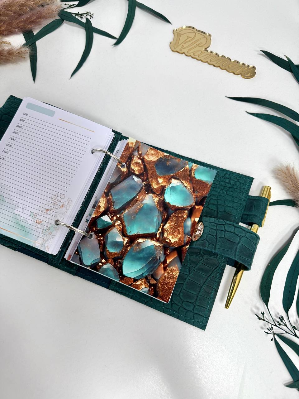 Leather mini notebook cover A7 binder,Planner A7 binder personal passport size, leather planner, planner binder 2 rings, diary for work.