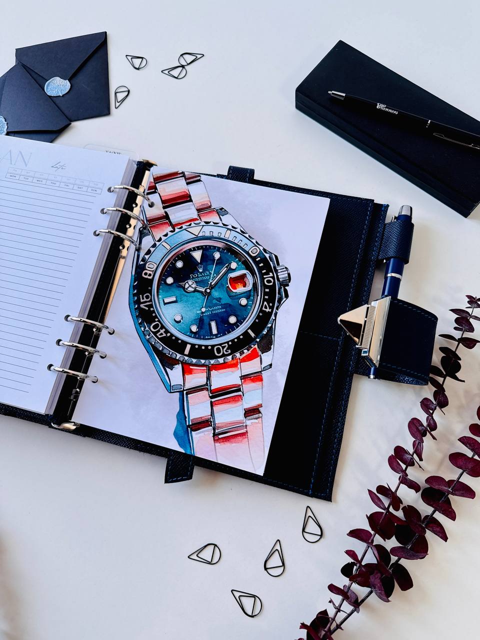 Leather notebook cover A5 for documents A4 and A5 format.