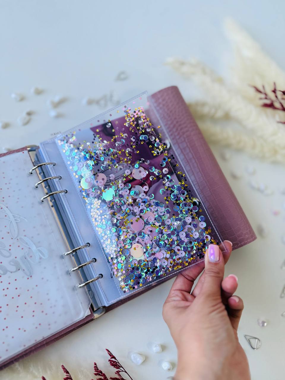 Gift set leather notebook cover A5 with pencil case.