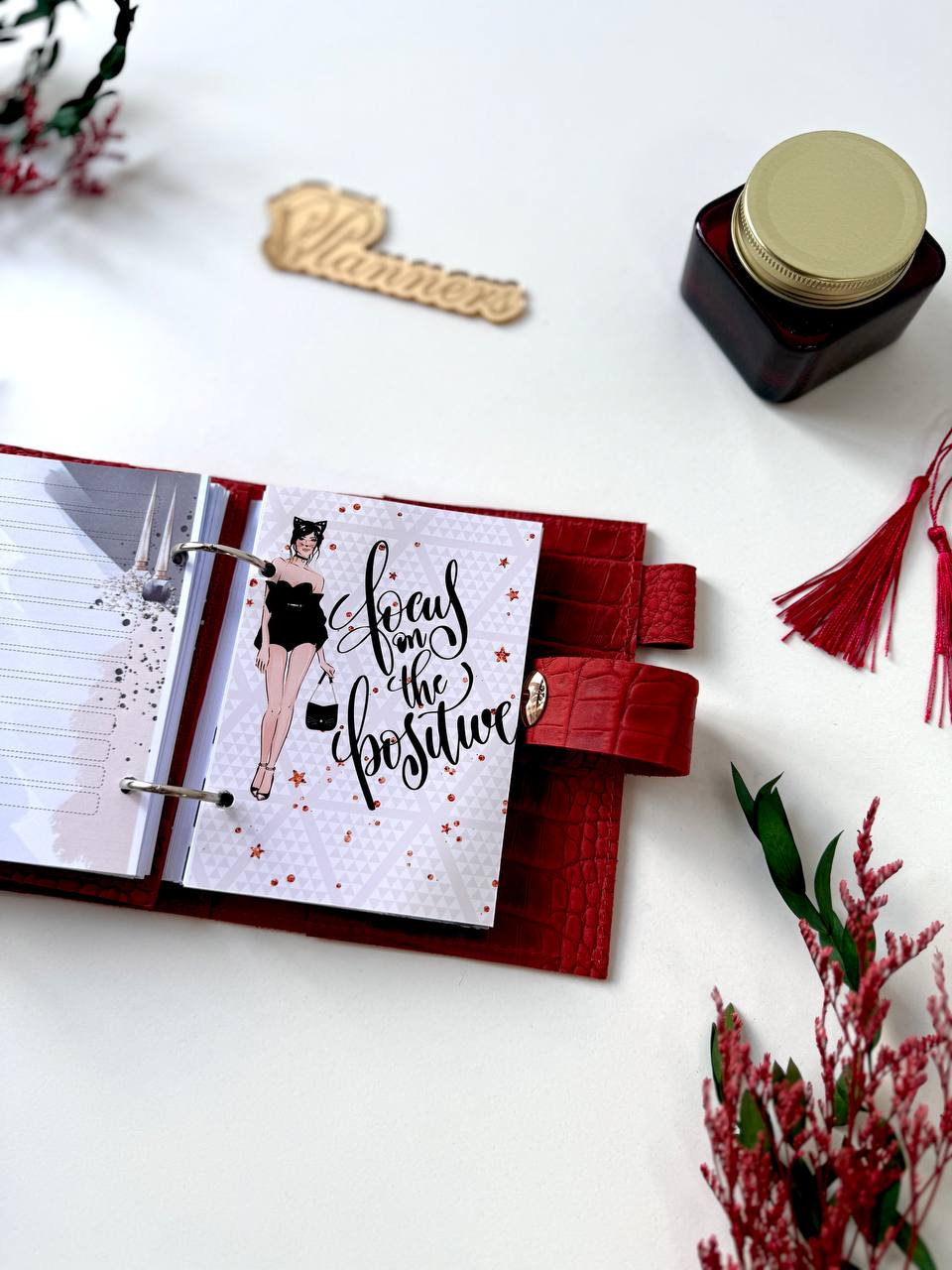 Leather mini notebook cover A7 binder,Planner A7 binder personal passport size, leather planner, planner binder 2 rings, diary for work.