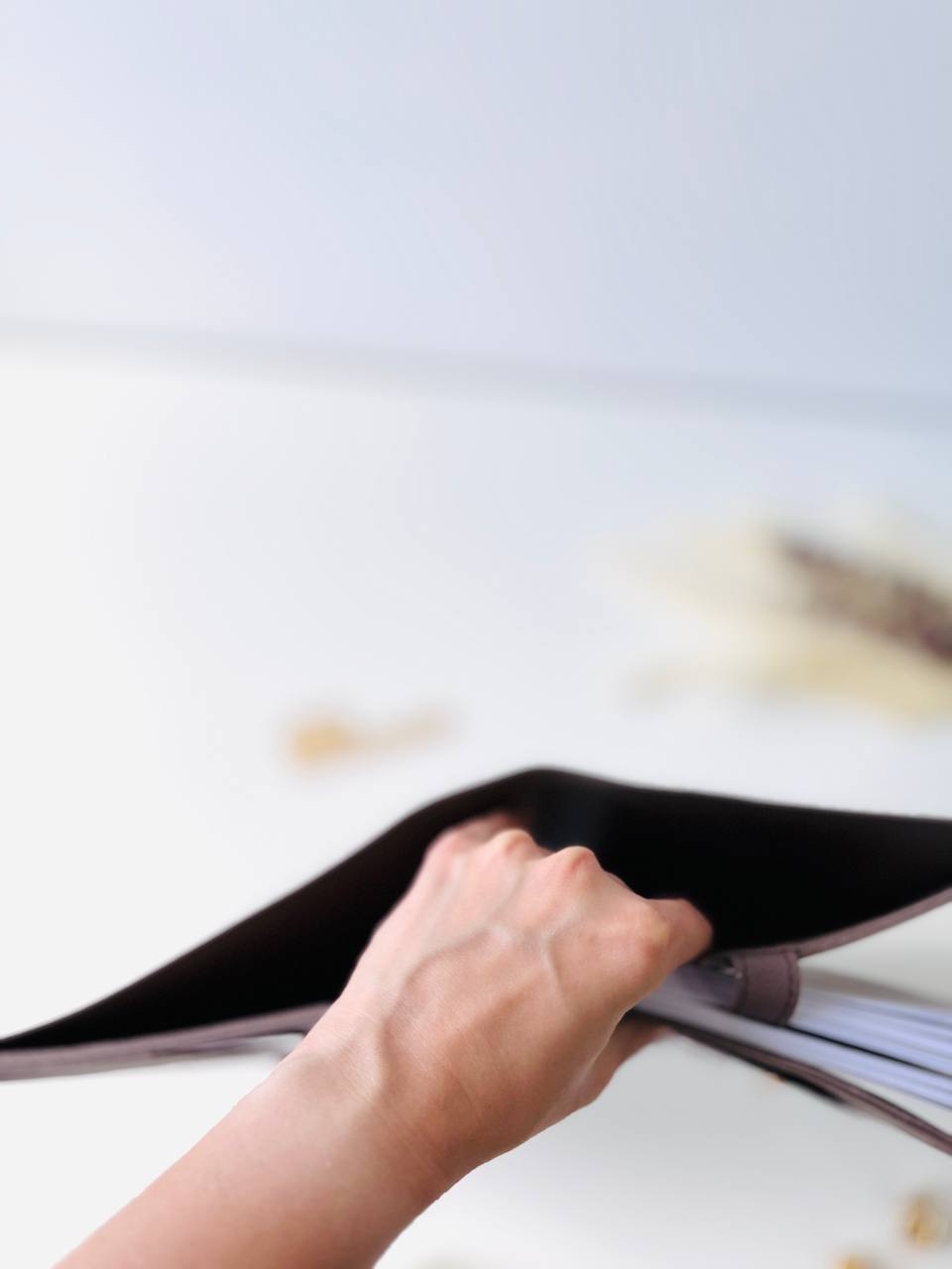 Leather notebook cover A5 for documents A4 and A5 format.