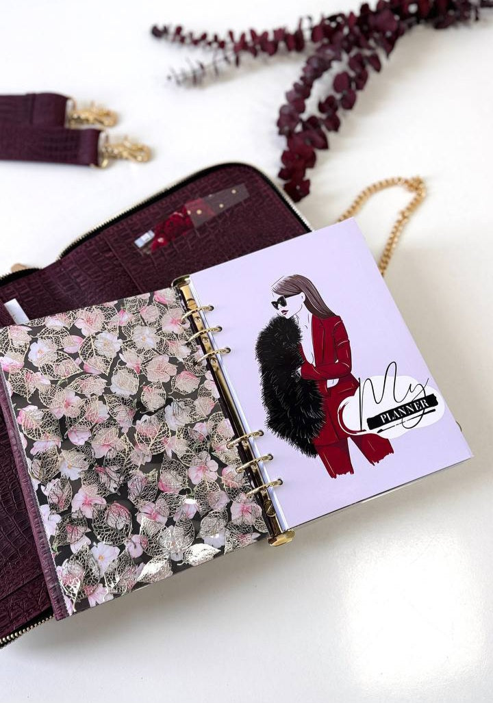 Discover the Perfect Union of Form and Function with Our Burgundy Croc A5 Bag-Planner
