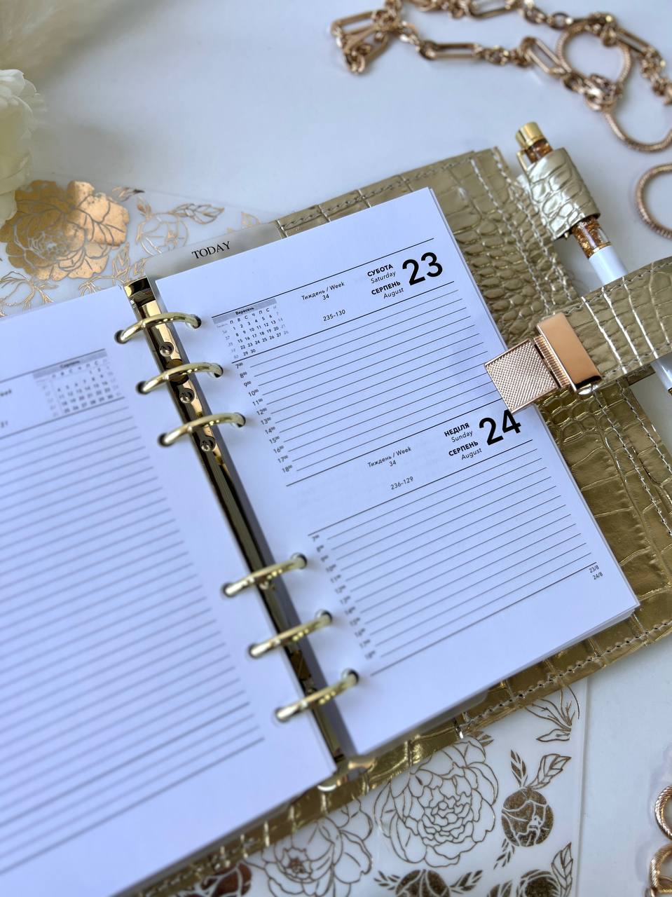 A6 NEW SIZE leather double planner cover binder 6 rings binder, dated planner, leather planner, gift for her, medium size planner.