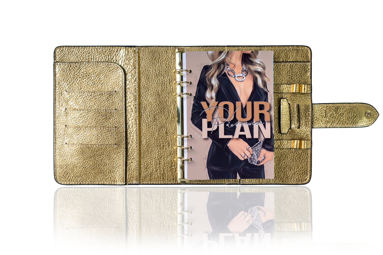 Cyprus, Limassol. Gold Natural Italian Leather Planner A5, gift for her, perfect planner, Ring Planner Agenda A5 Six Ring Planner and Ring Personal Planner.