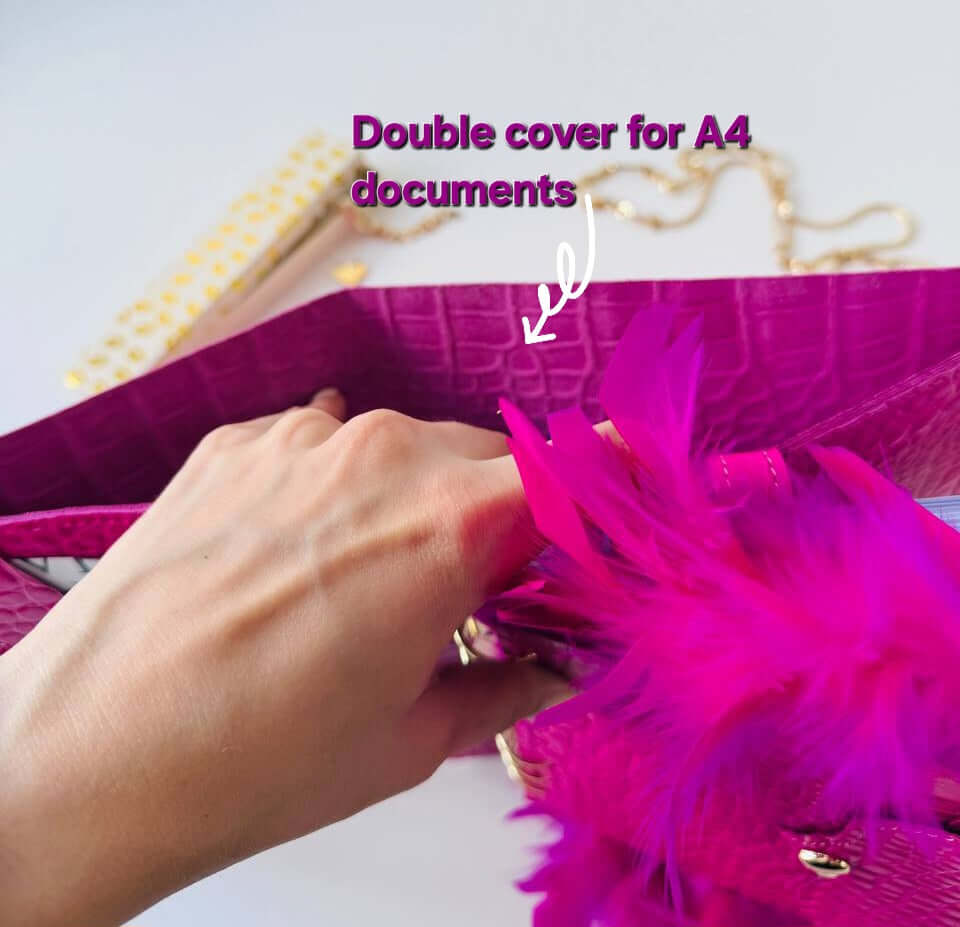 Hot pink leather planner A5 with secret lock in the stones with gifts 🎁