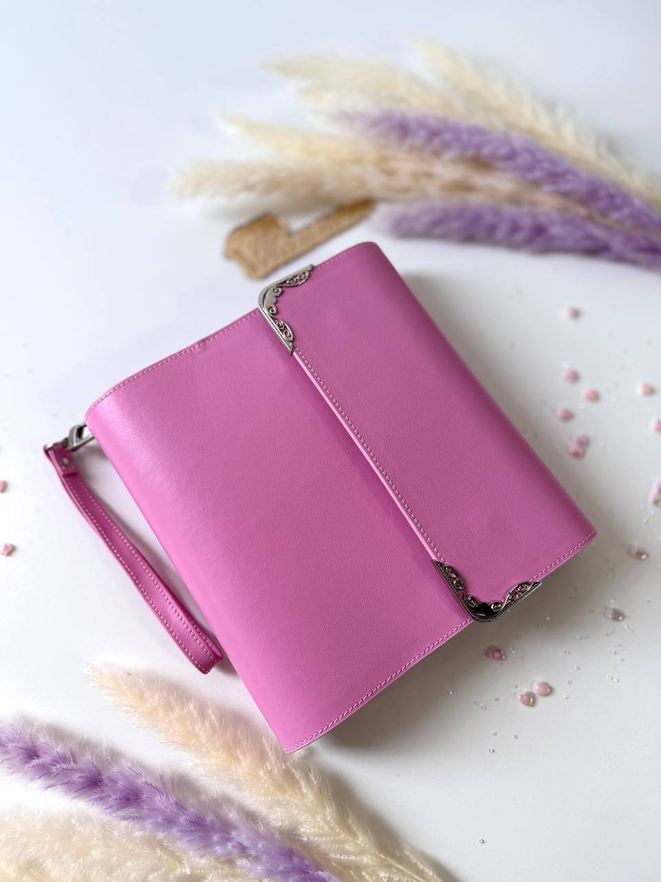 Pink Natural Italian Leather Planner A5, gift for her, perfect planner, Ring Planner Agenda A5 Six Ring Planner and Ring Personal Planner.