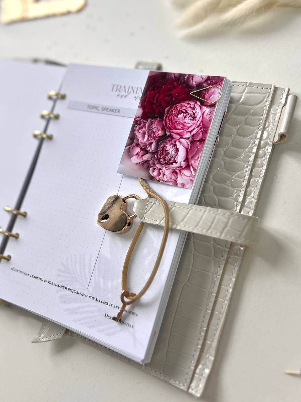 Secret lock Leather planner A5 big binder everyday planning.