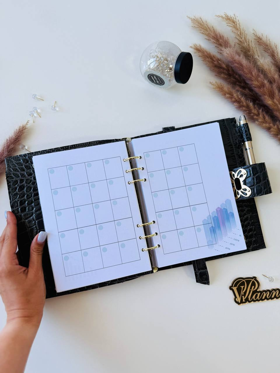 Grey leather notebook cover A5 for documents A4 and A5 format.