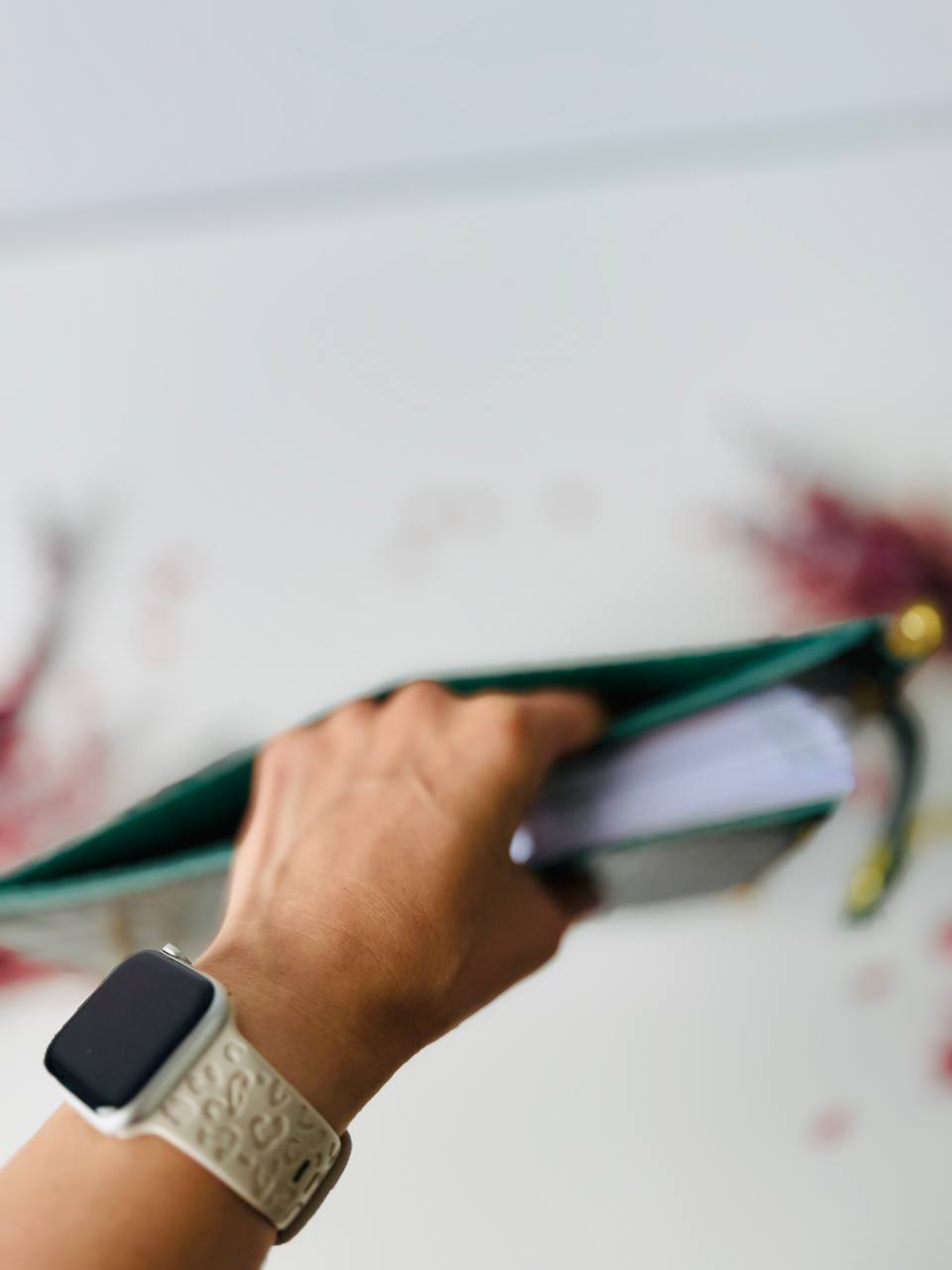 Leather wallet notebook cover mini A7.