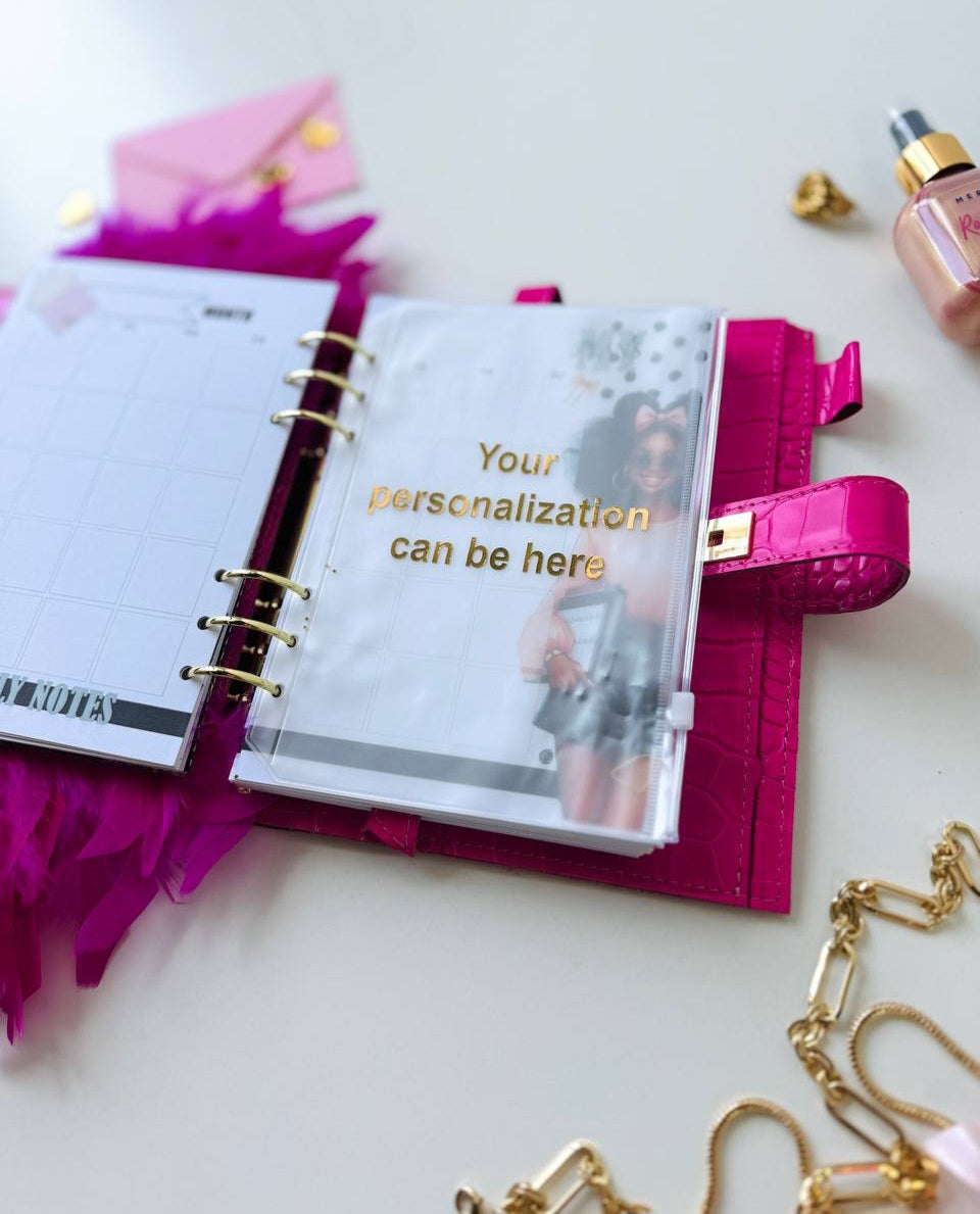 Ροζ Luxe Α5 Planner &amp; Σετ Δώρου 🎁