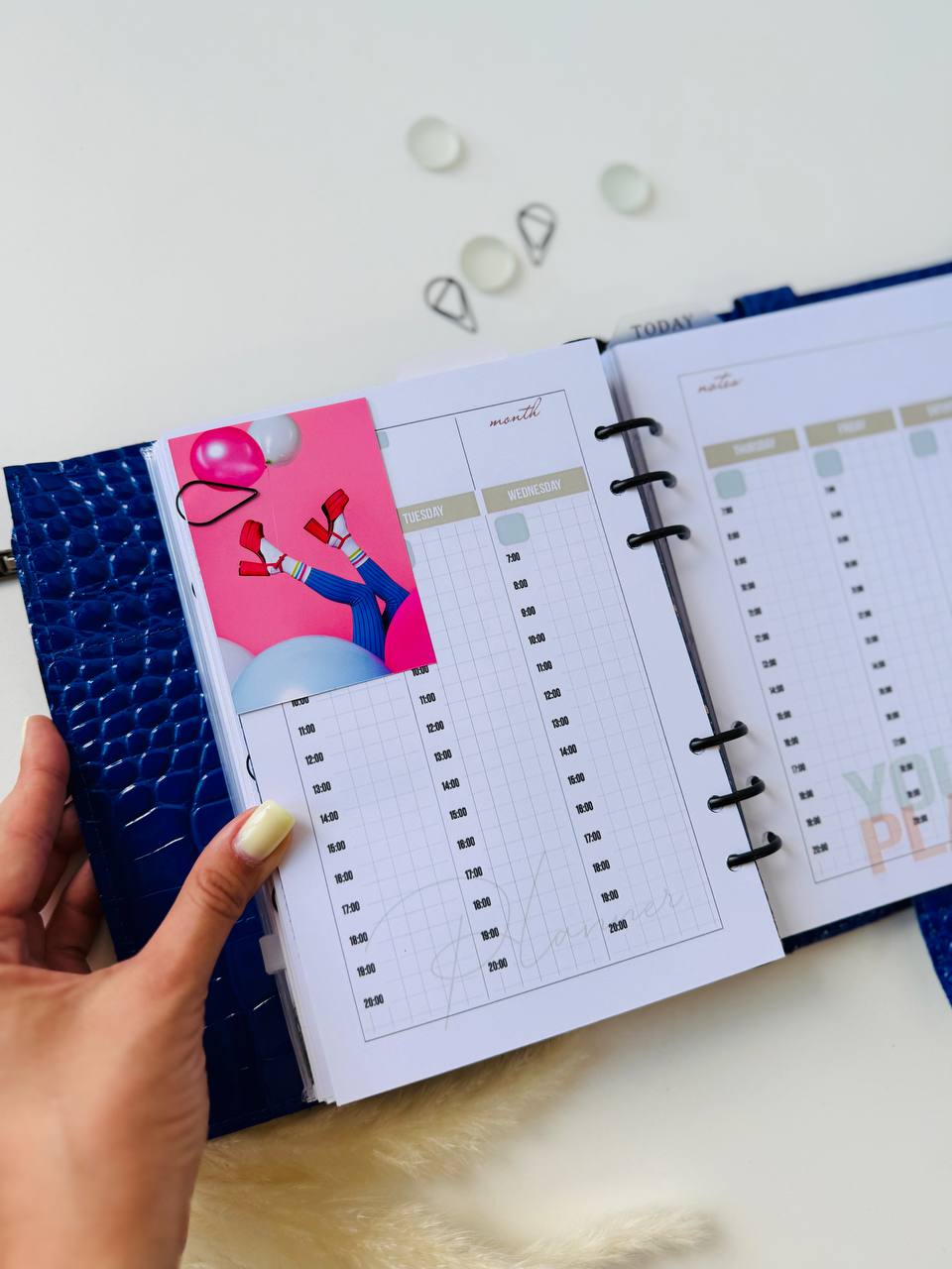 Personalized leather planner big binder A5- cover for documents A4 and A5 format.