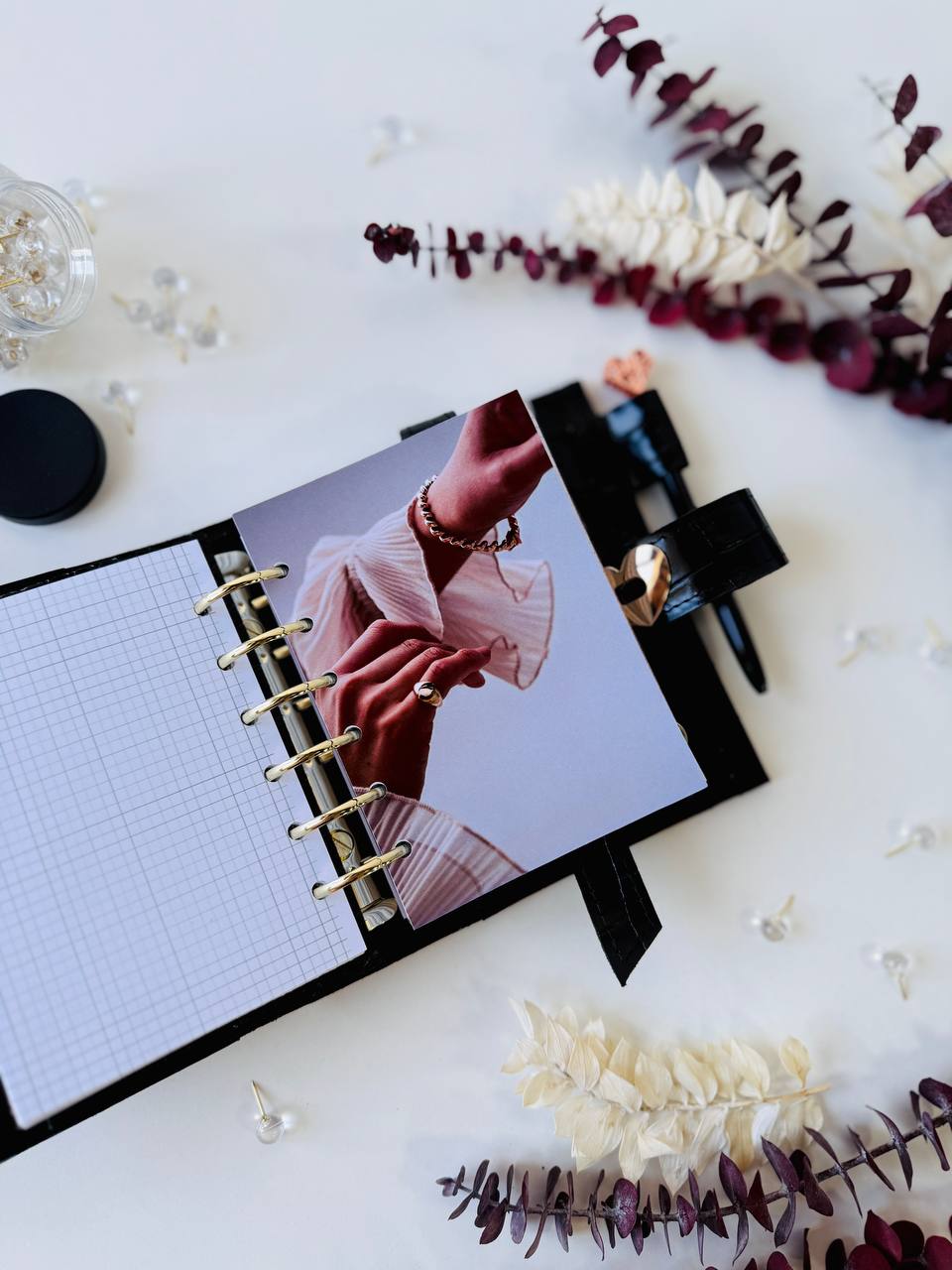 Elegant A7 Daily Planner | Black Crocodile-Embossed Organizer