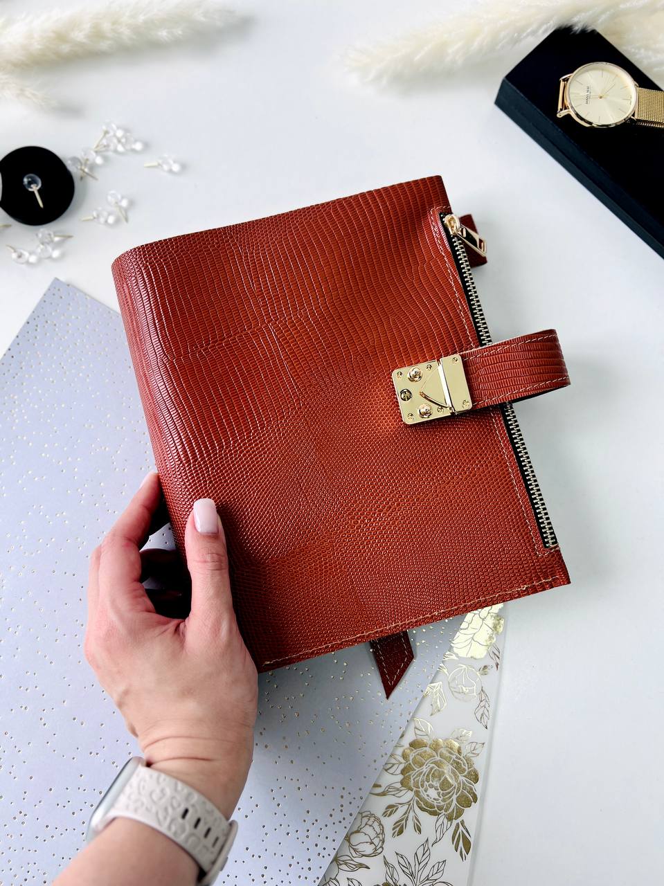 Cyprus, Limassol. Natural Italian Leather Planner A5, Ringbuch a5, Leather template, A5 ring binder,Binder a5,Leather wallet template,Binder wallet.