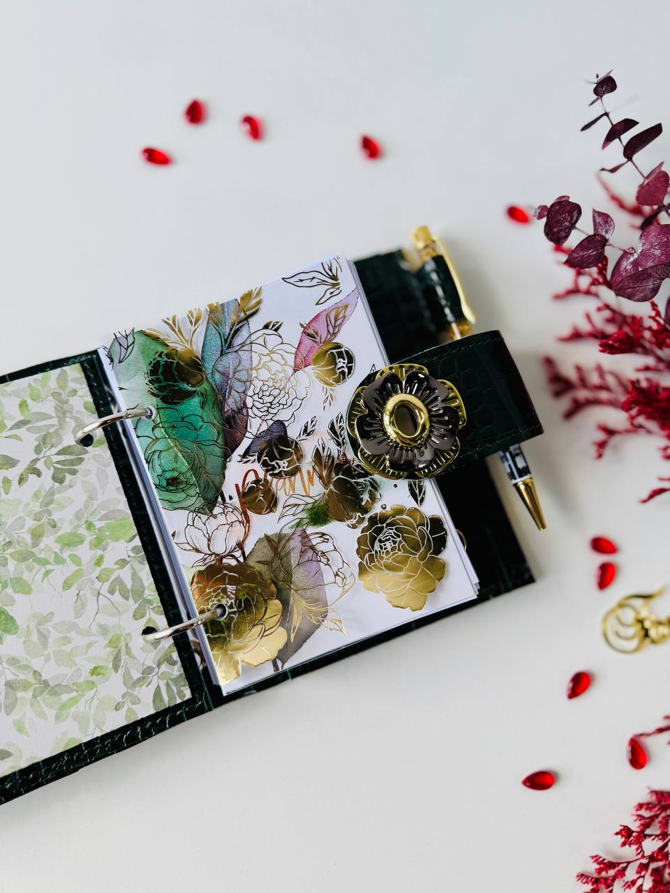 Leather wallet notebook cover mini A7.