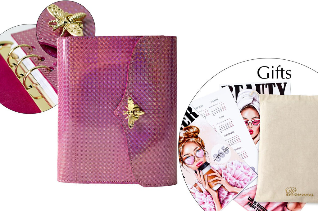 Cyprus, Limassol. RARE holographic pink leather notebook cover A5.