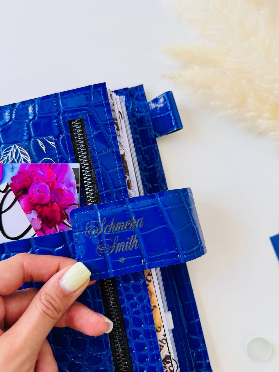 Personalized leather planner big binder A5- cover for documents A4 and A5 format.