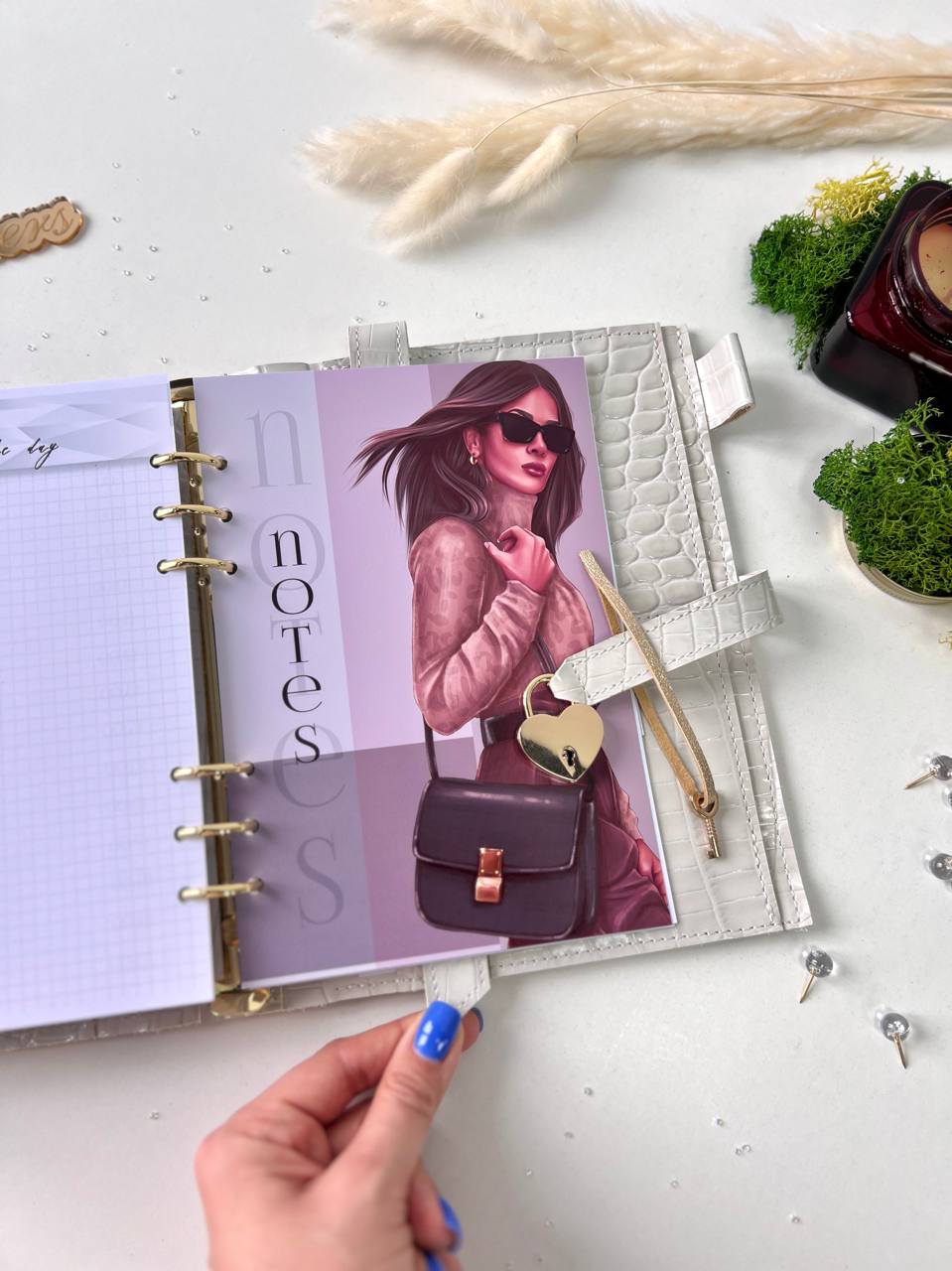 Secret lock Leather planner A5 big binder everyday planning.