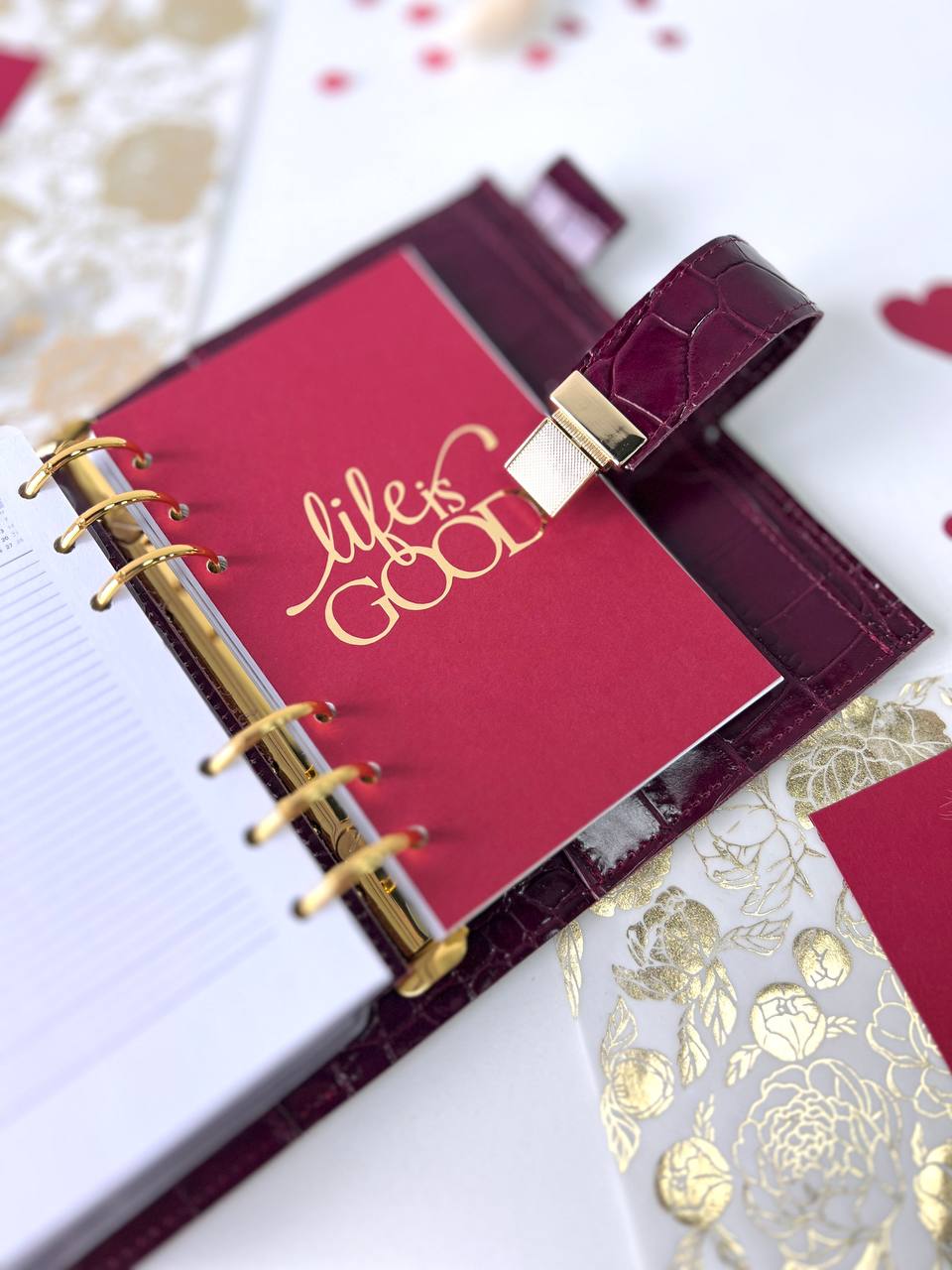 A6 NEW SIZE leather double planner cover binder 6 rings binder, dated planner, leather planner, gift for her, medium size planner.