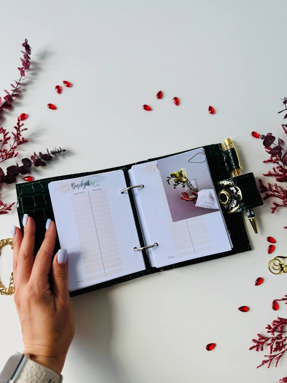 Leather wallet notebook cover mini A7.