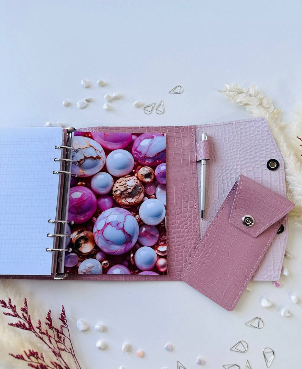 Gift set leather notebook cover A5 with pencil case.