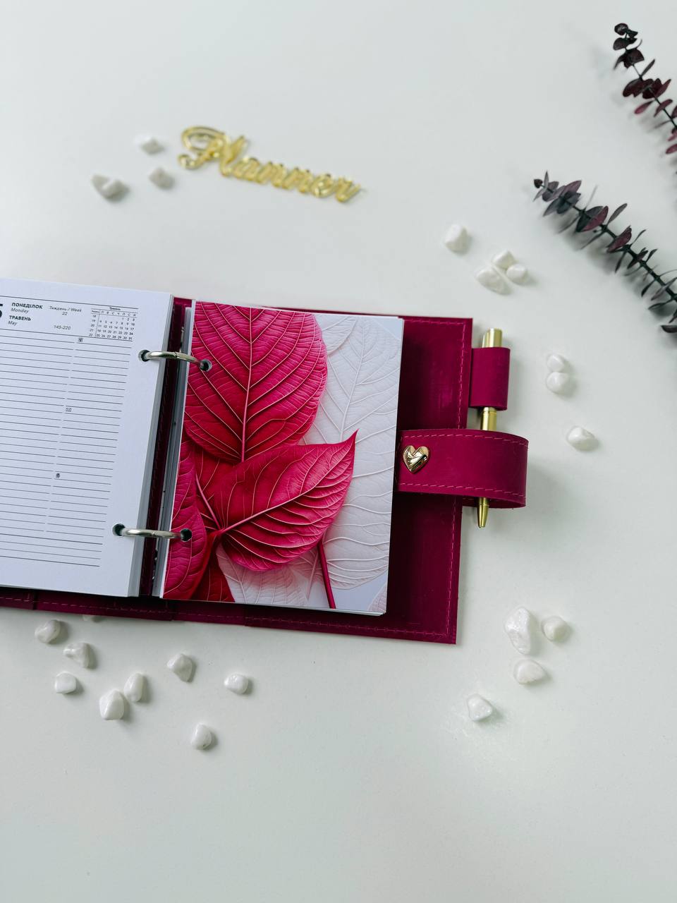 Leather mini notebook cover A7 binder,Planner A7 binder personal passport size, leather planner, planner binder 2 rings, diary for work.