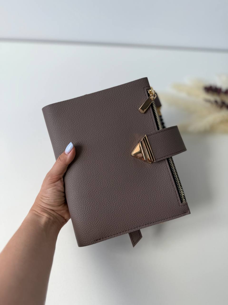 Leather notebook cover A5 for documents A4 and A5 format.