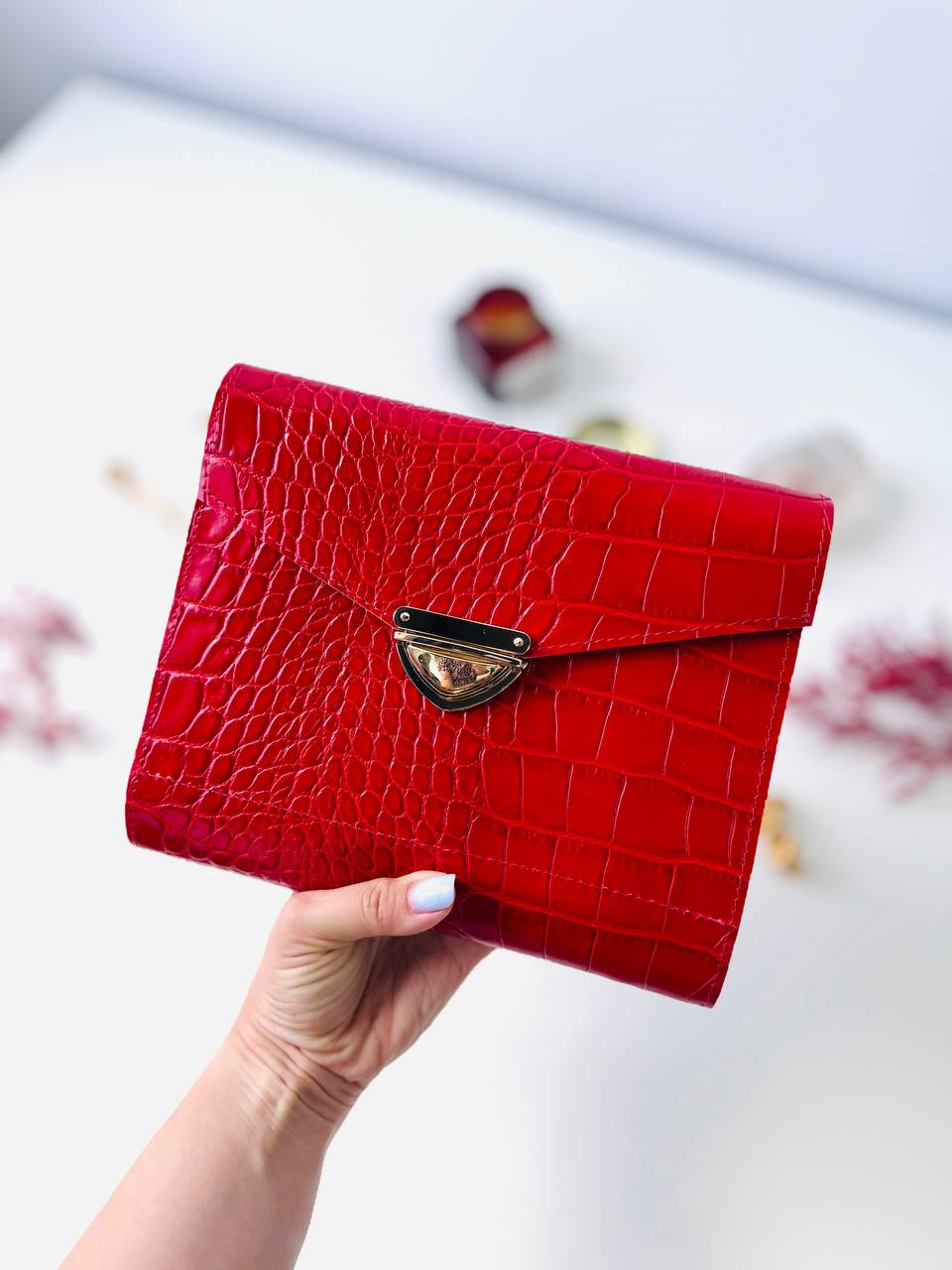 Red leather notebook cover A5,  just for documents A5 format.