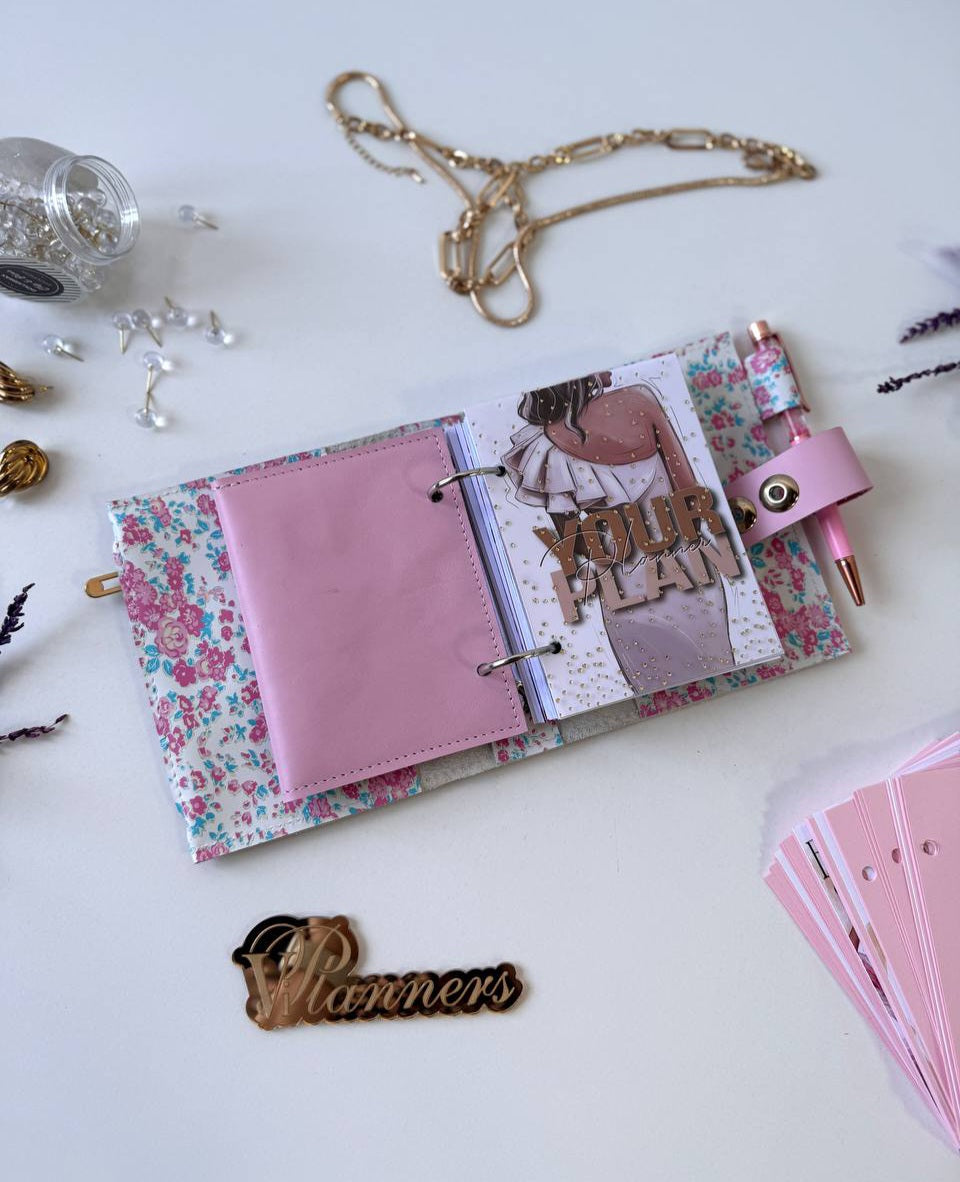 Leather mini notebook cover A7 binder,Planner A7 binder personal passport size, leather planner, planner binder 2 rings, diary for work.