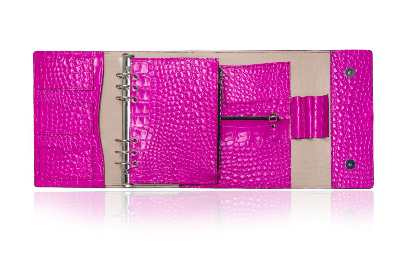 Hot pink Natural Italian Leather Planner A5, gift for her, perfect planner, Ring Planner Agenda A5 Six Ring Planner and Ring Personal Planner.