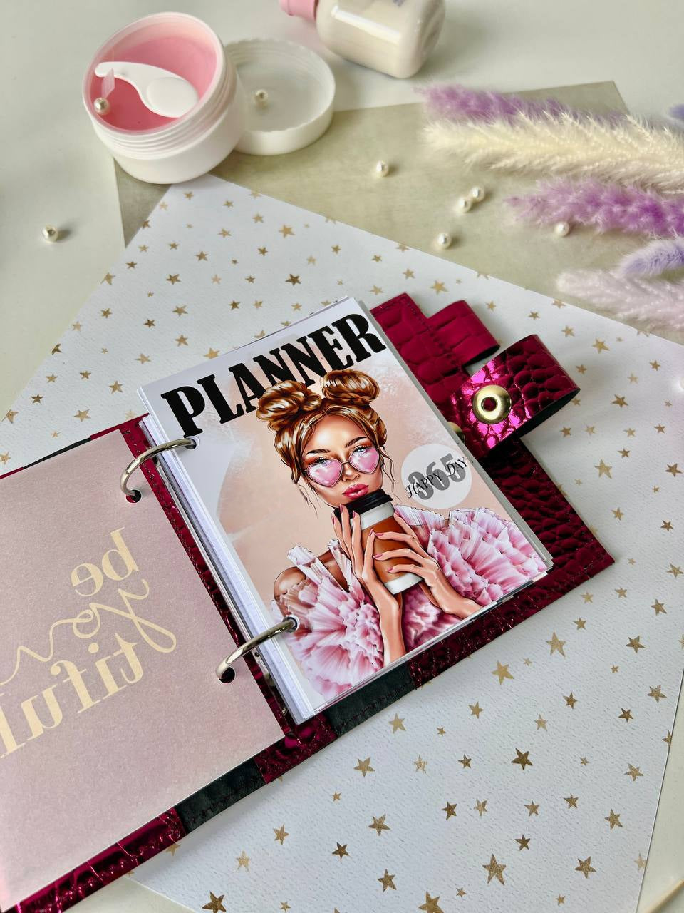 Leather mini notebook cover A7 binder,Planner A7 binder personal passport size, leather planner, planner binder 2 rings, diary for work.