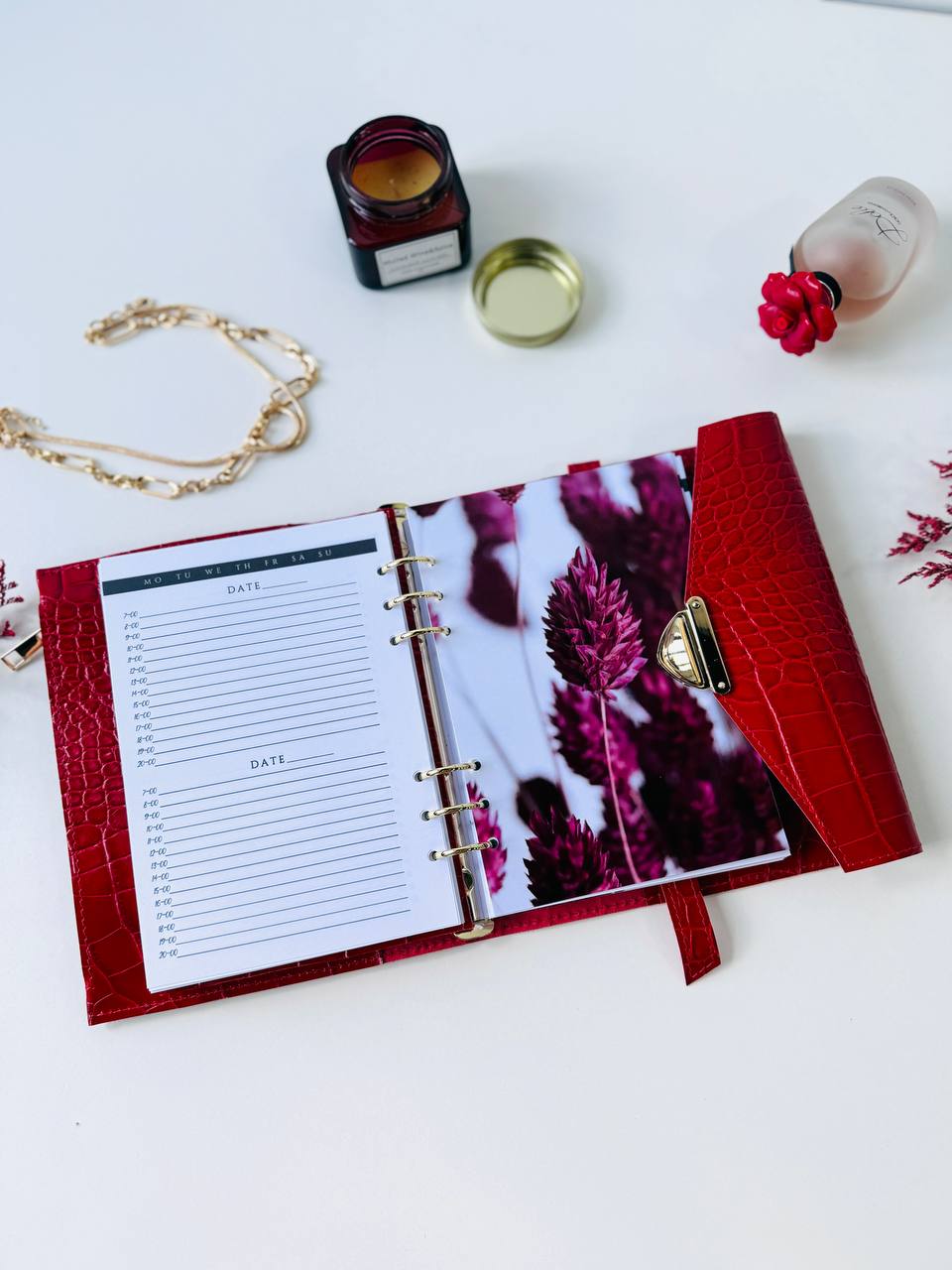 Red leather notebook cover A5,  just for documents A5 format.