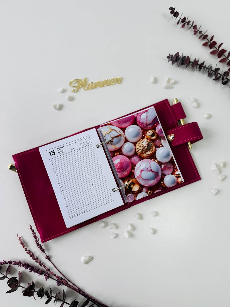 Leather mini notebook cover A7 binder,Planner A7 binder personal passport size, leather planner, planner binder 2 rings, diary for work.