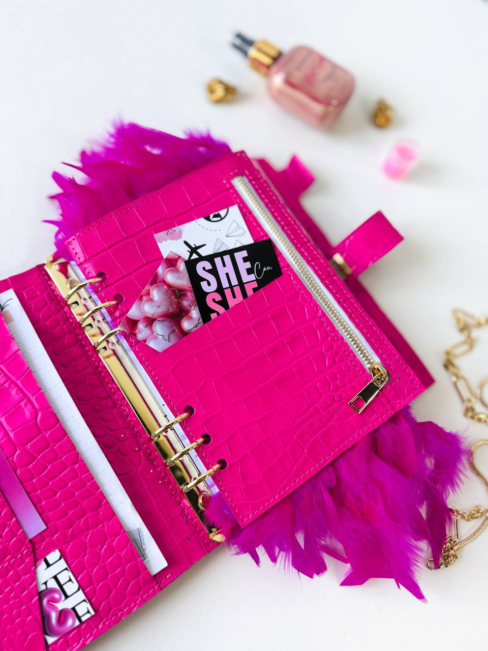 Ροζ Luxe Α5 Planner &amp; Σετ Δώρου 🎁