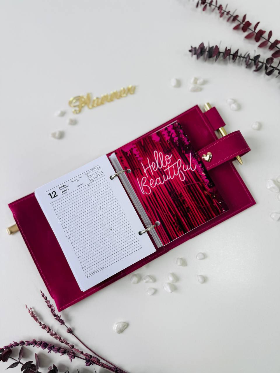 Leather mini notebook cover A7 binder,Planner A7 binder personal passport size, leather planner, planner binder 2 rings, diary for work.