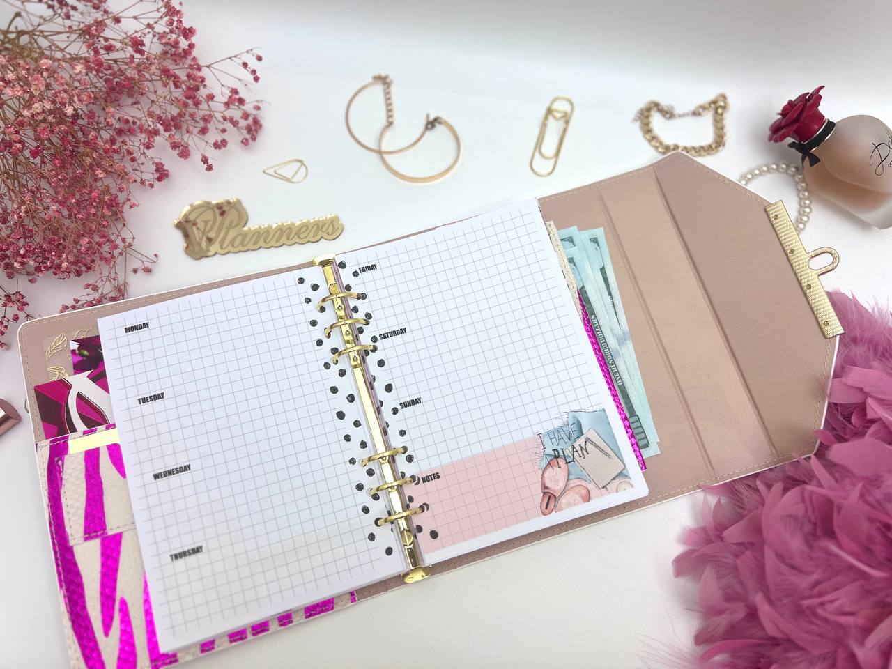 Hard leather cover A5 big binder.