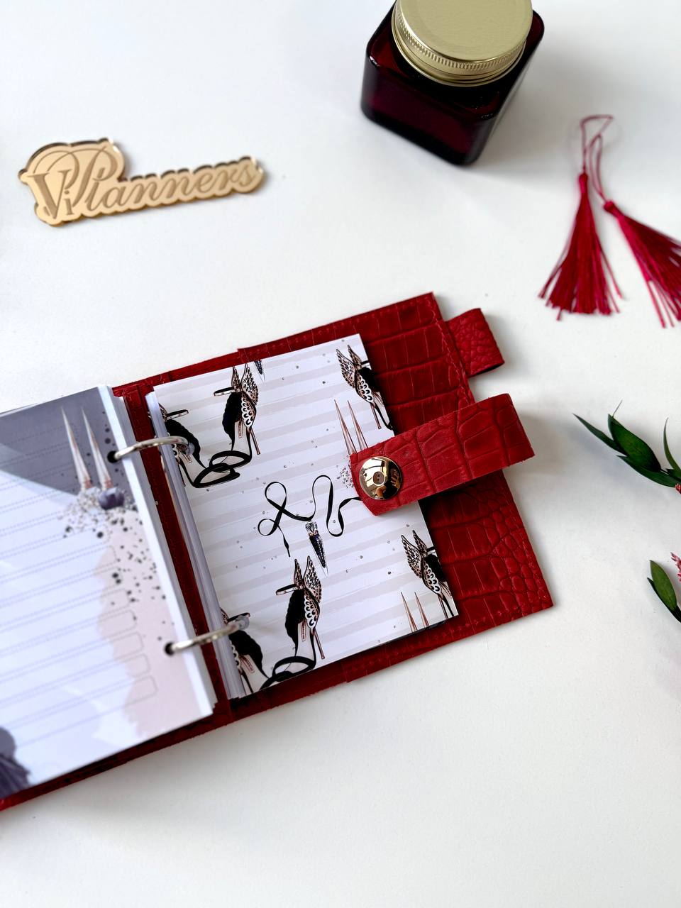 Leather mini notebook cover A7 binder,Planner A7 binder personal passport size, leather planner, planner binder 2 rings, diary for work.