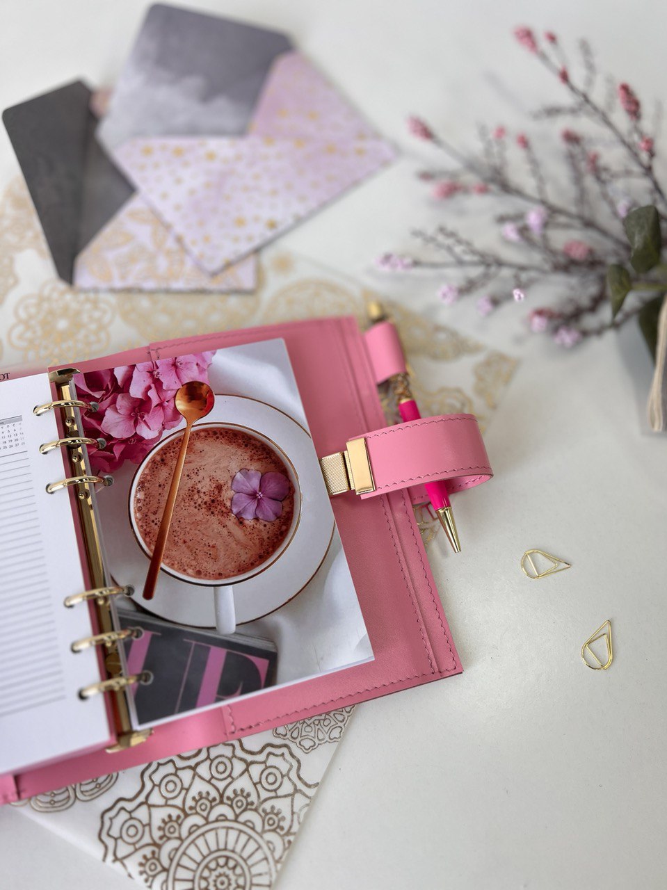 A6 NEW SIZE leather double planner cover binder 6 rings binder, dated planner, leather planner, gift for her, medium size planner. Dated 2026.