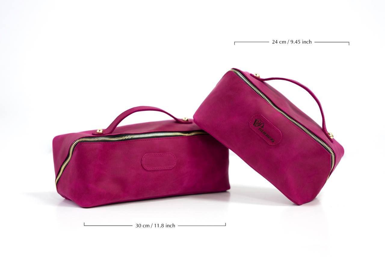 Bridesmaid gifts, Leather makeup bag, Mothers day gift, Personalized gift, Bridesmaid, Gift for her, pink cosmetic bag.