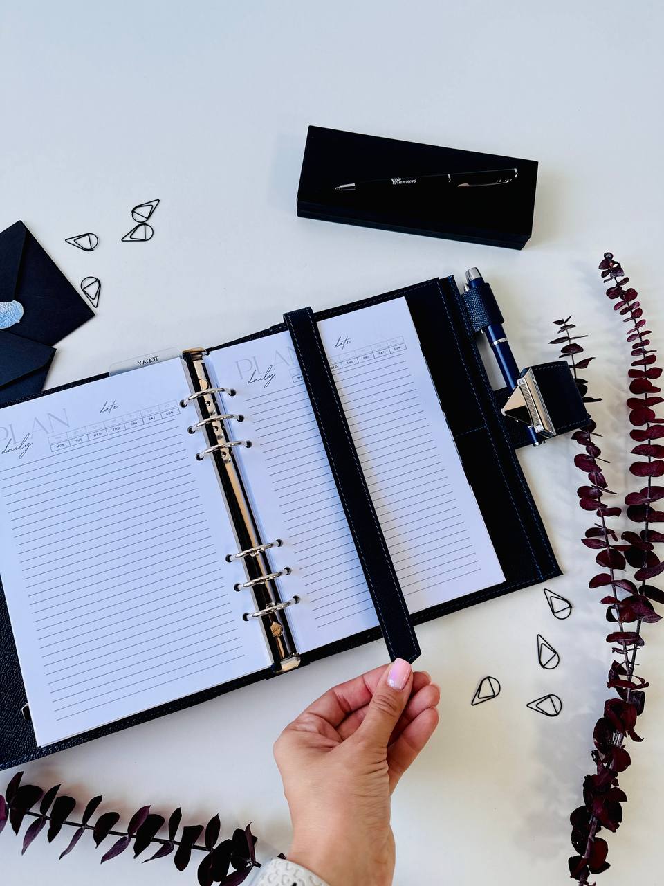 Leather notebook cover A5 for documents A4 and A5 format.