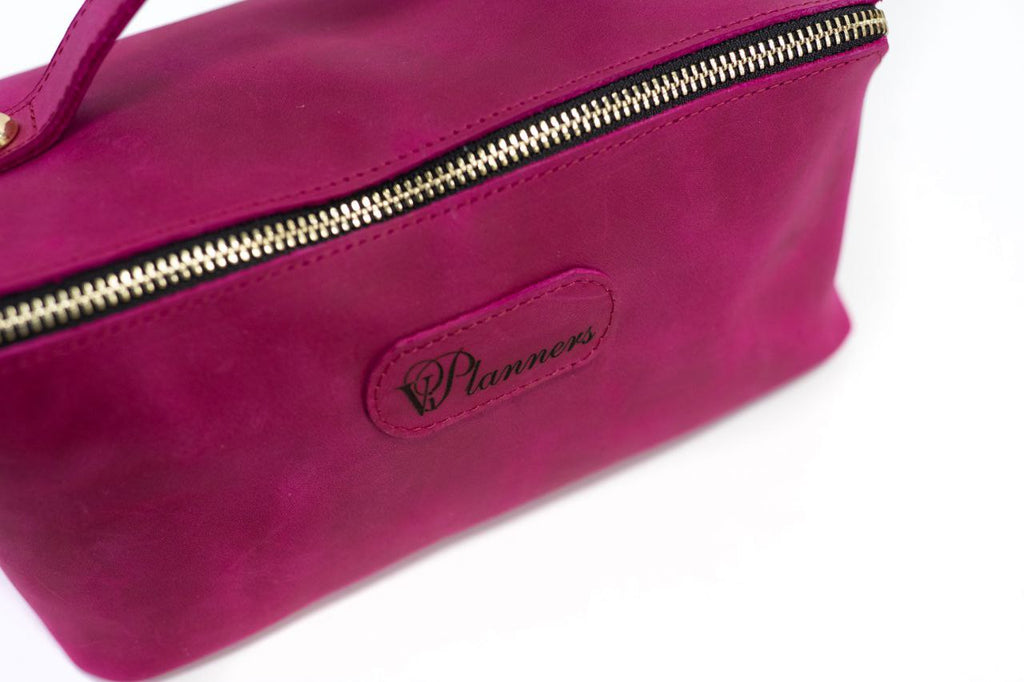 Bridesmaid gifts, Leather makeup bag, Mothers day gift, Personalized gift, Bridesmaid, Gift for her, pink cosmetic bag.