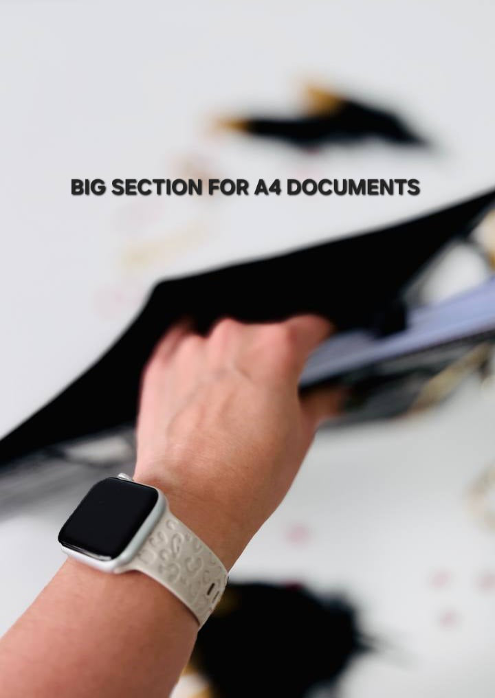Cyprus, Limassol. Black croco leather notebook cover A5 for documents A4 and A5 format.